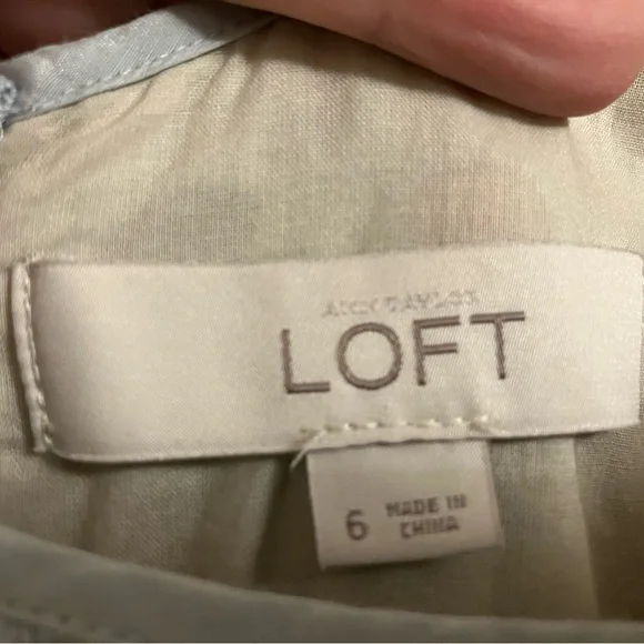 Ann Taylor Loft Pale Blue Eyelet lace fit and flare dress Women’s Size 6 - Picture 3 of 8